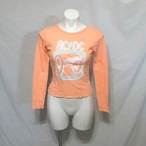 AC/DC Leidseplein World Tour Long Sleeve Graphic Band Tee XS Rock Concert Top